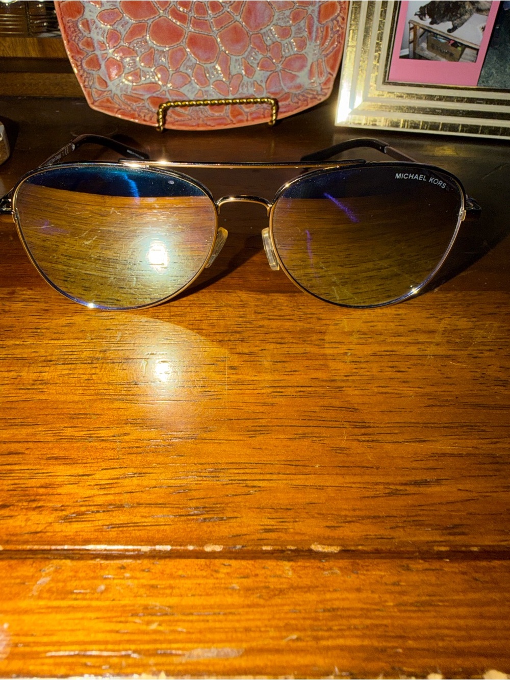 Michael Kors Aviator Sunglasses in Gradient Silver Lenses